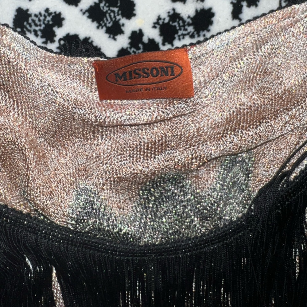 Missoni Black Fringe over tank